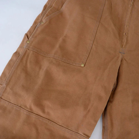 Vintage Tough Duck Tan 100% Cotton Double  Knee Zip Up Overalls Size XL-XXL - Picture 7 of 16